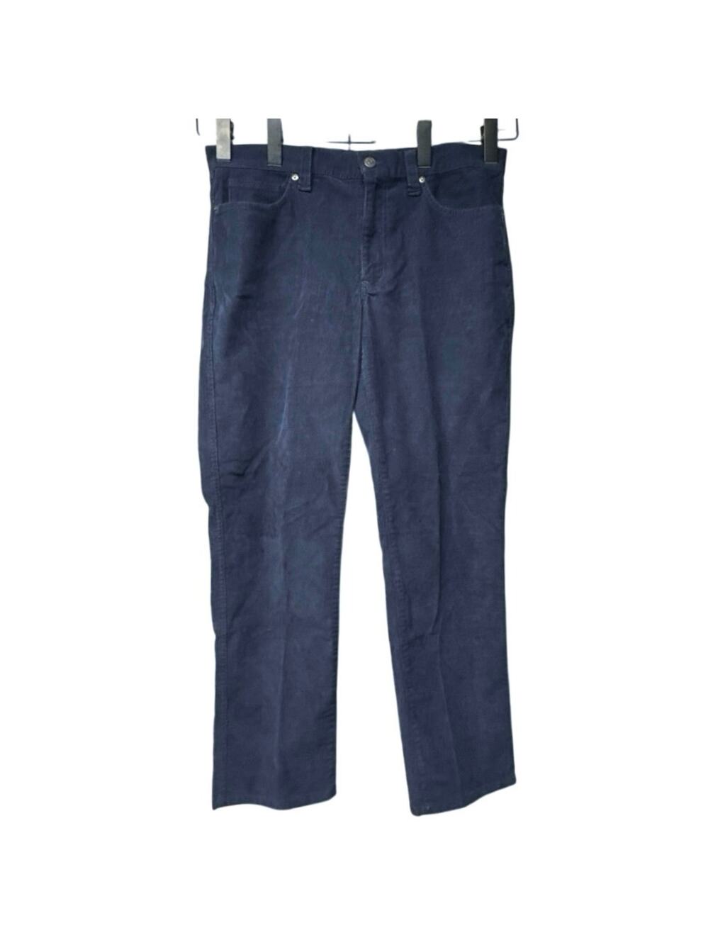 LL Bean Mens BeanFlex Navy Blue Corduroy Pants Size 34 x 30 Straight Leg Classic